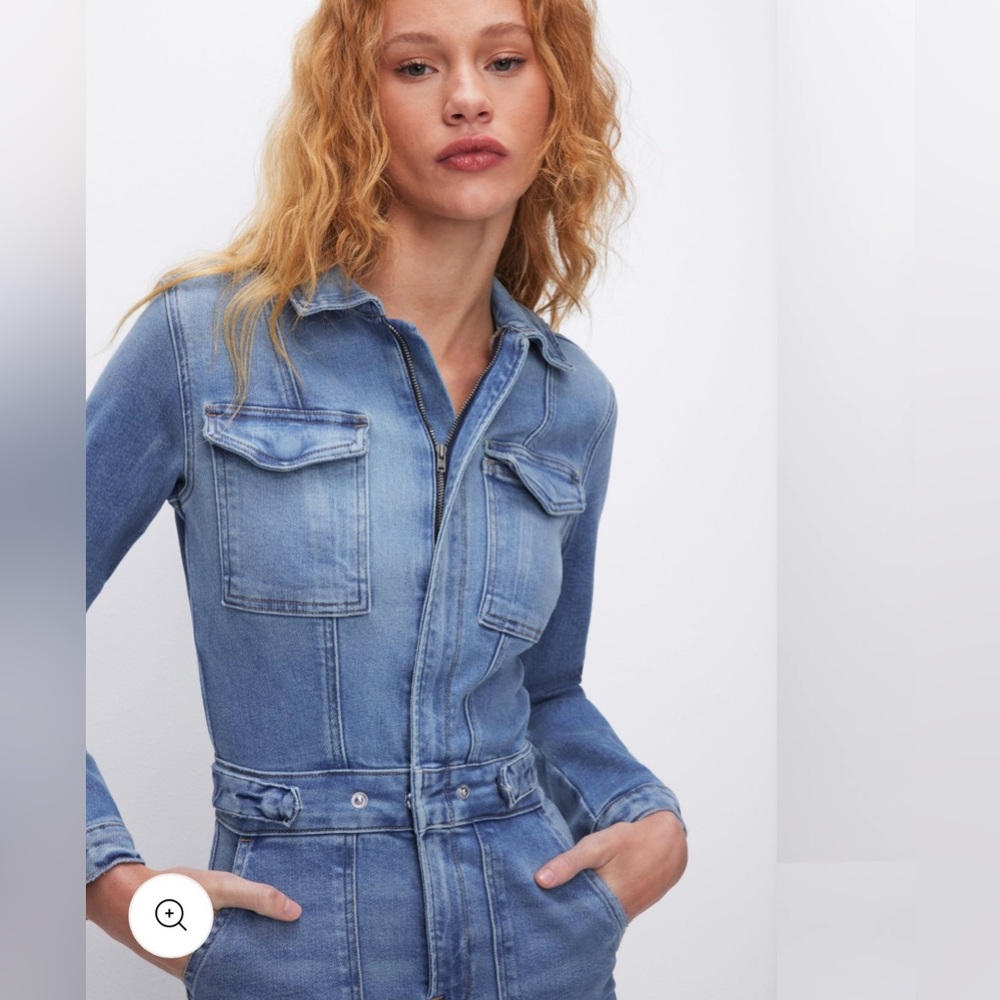 Good American Blue Denim Jumpsuit